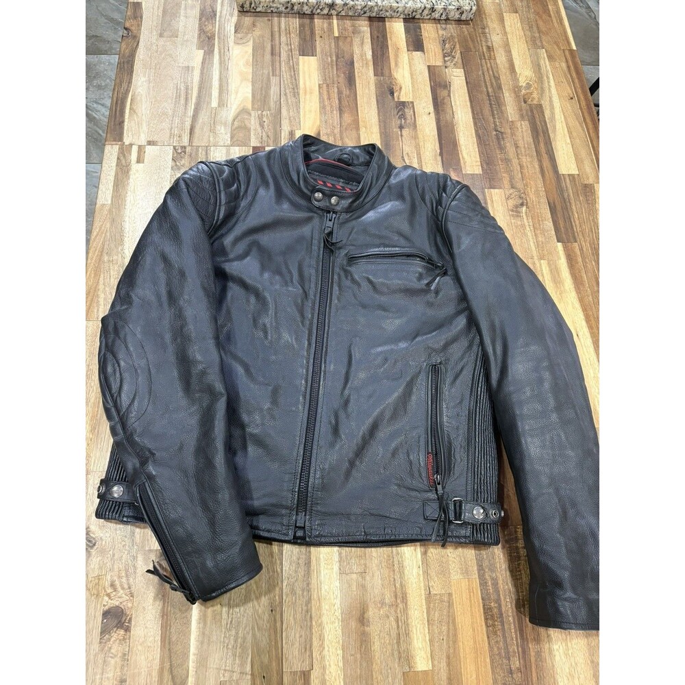 Milwaukee Leather SH10112m Black Classic Brando Motorcycle Jacket Mens Large